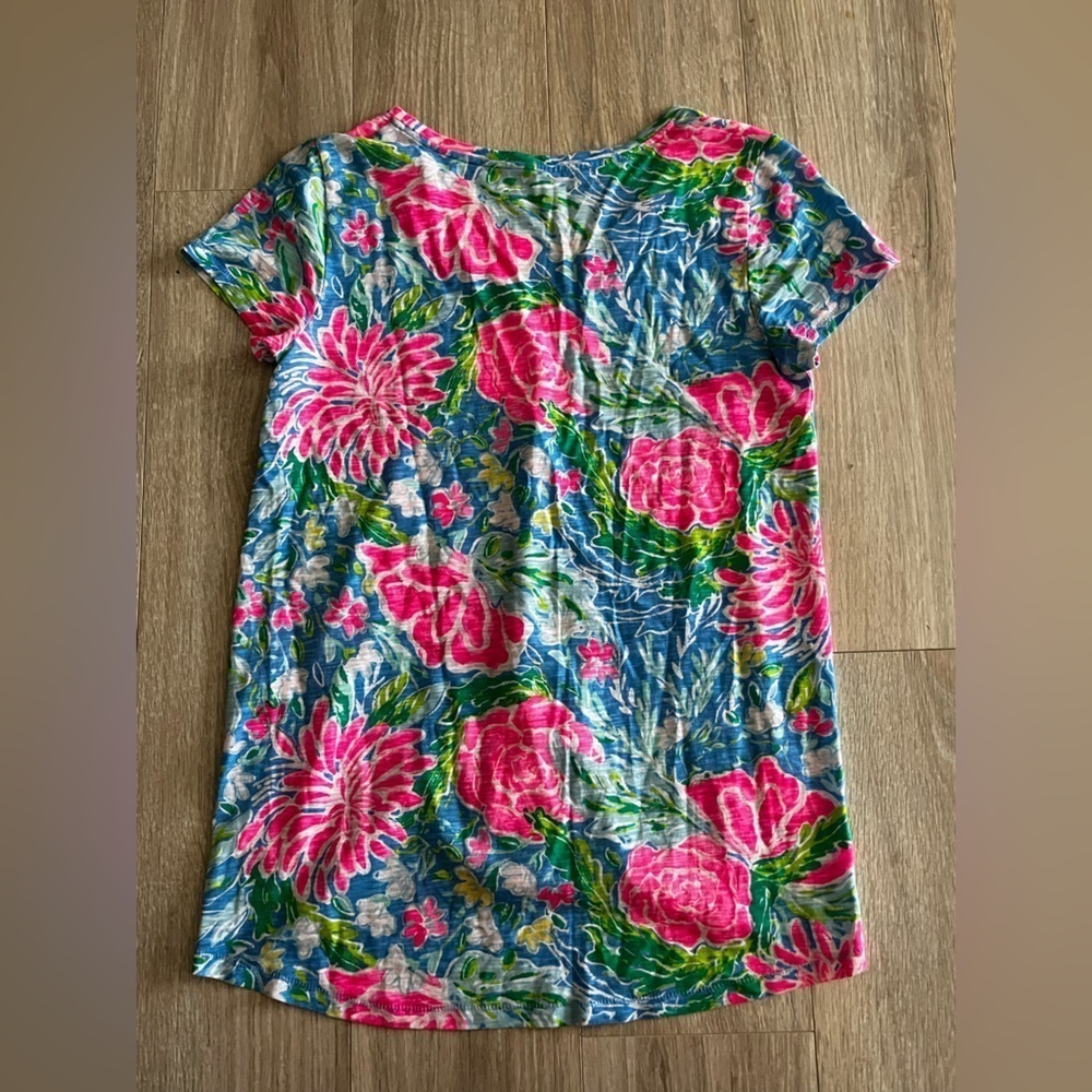 Lilly Pulitzer Women’s Etta V-Neck Cotton Top Short Sleeves - Size XS - Picture 5 of 5